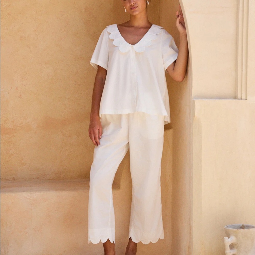 Penelope Sleep Set - Pants - Cotton Modal - Off White